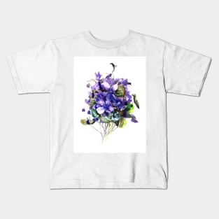 Violet Flowers Kids T-Shirt